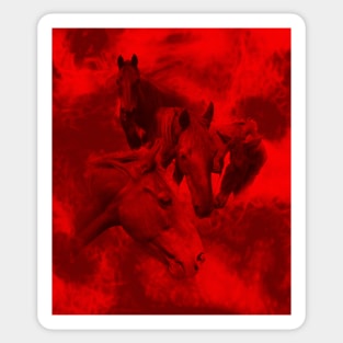 Horses in the inferno Sticker